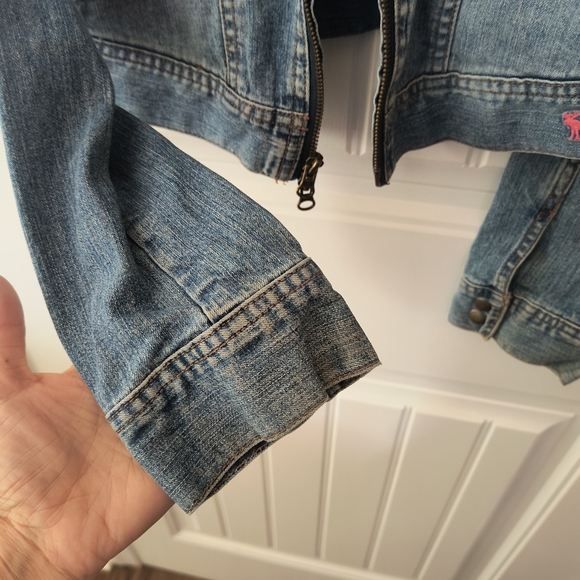 Abercrombie & Fitch Blue Denim Jacket with Hood - Picture 4 of 5